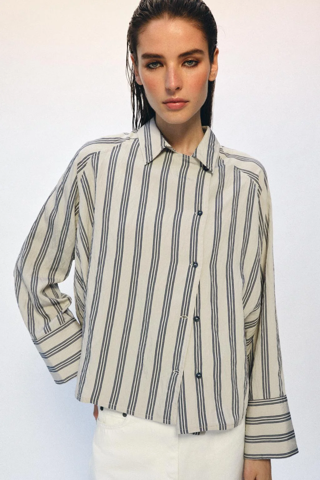 ZW COLLECTION ОВЕРСАЙЗ РУБАШКА В ПОЛОСКУ