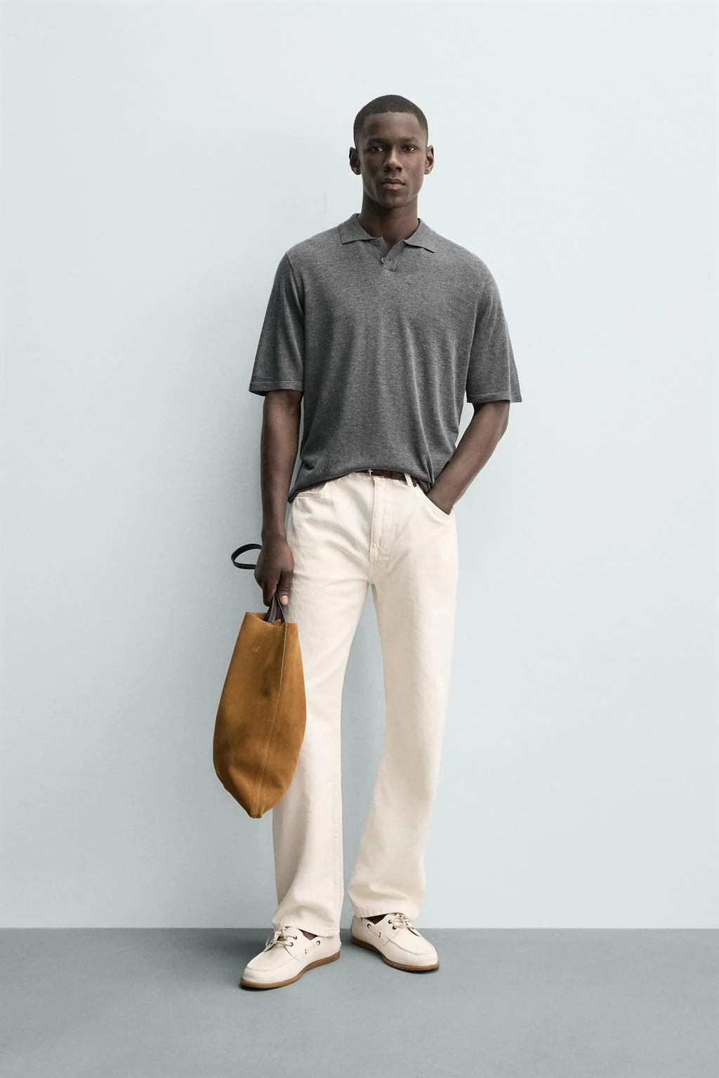 RELAXED FIT KNIT POLO SHIRT