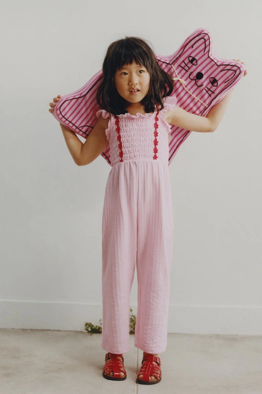LONG JUMPSUIT WITH FLORAL TEXTURE