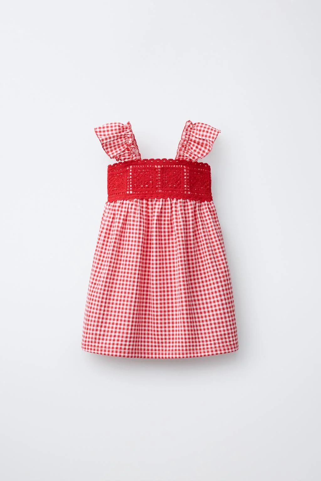 CROCHET GINGHAM DRESS