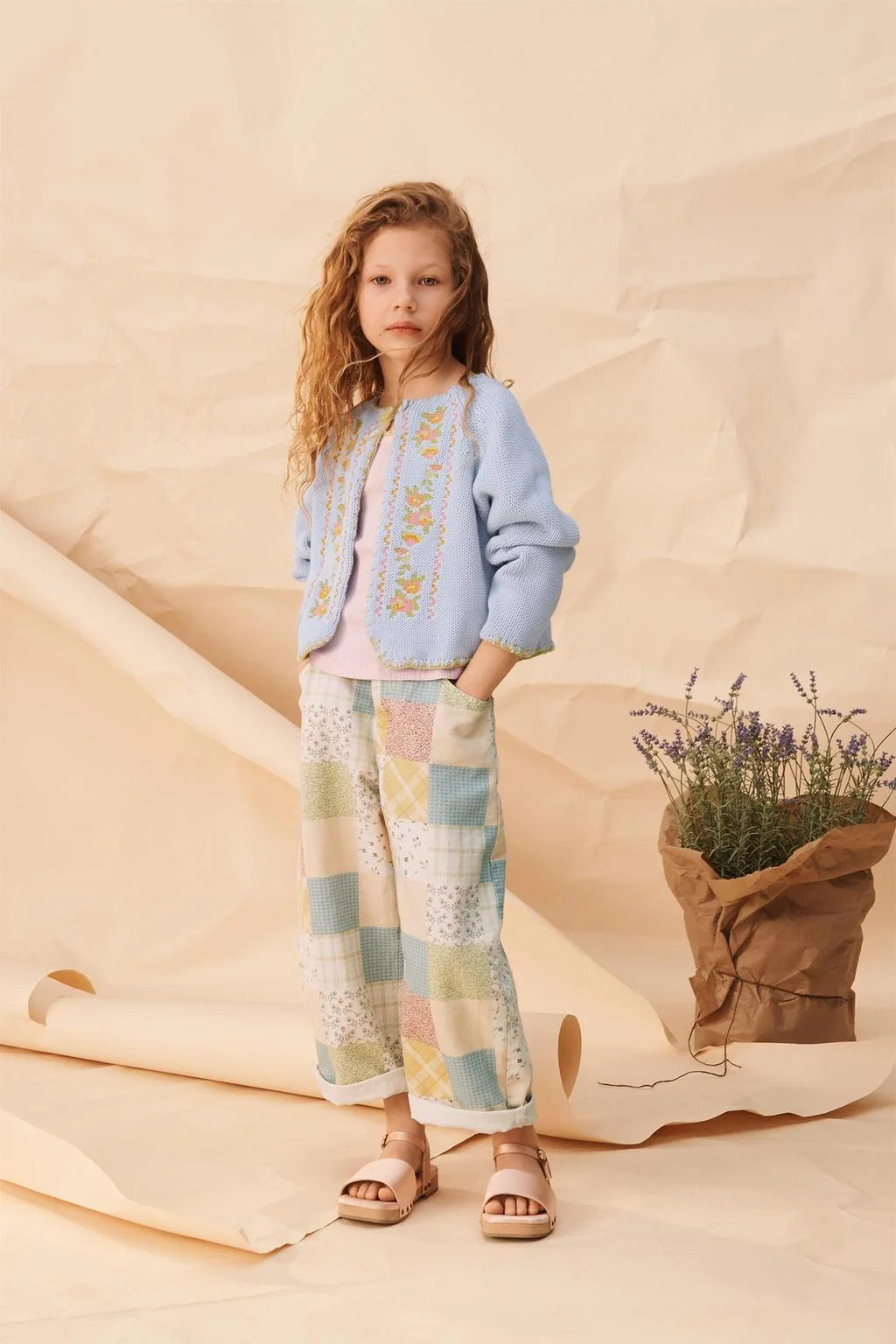 Брюки бочонок пэчворк