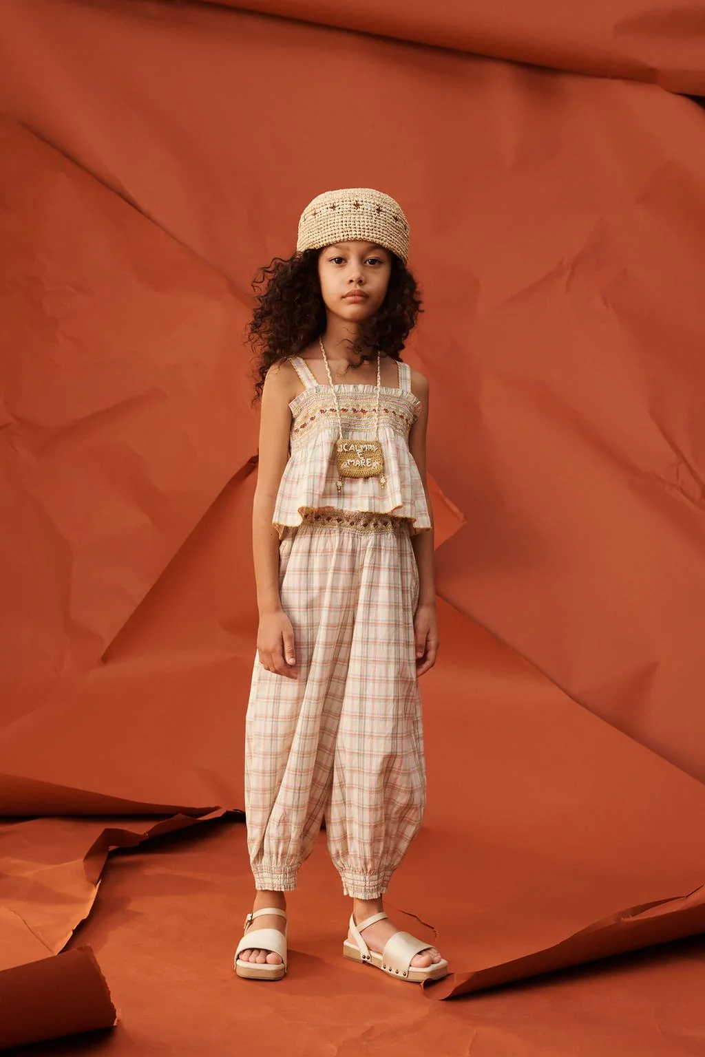 Ограниченная серия брюки саруэль с цветочной вышивкой в клетку