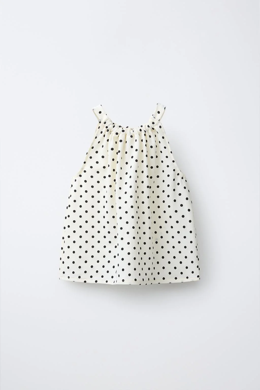 Топ с лямками на шее в горошек