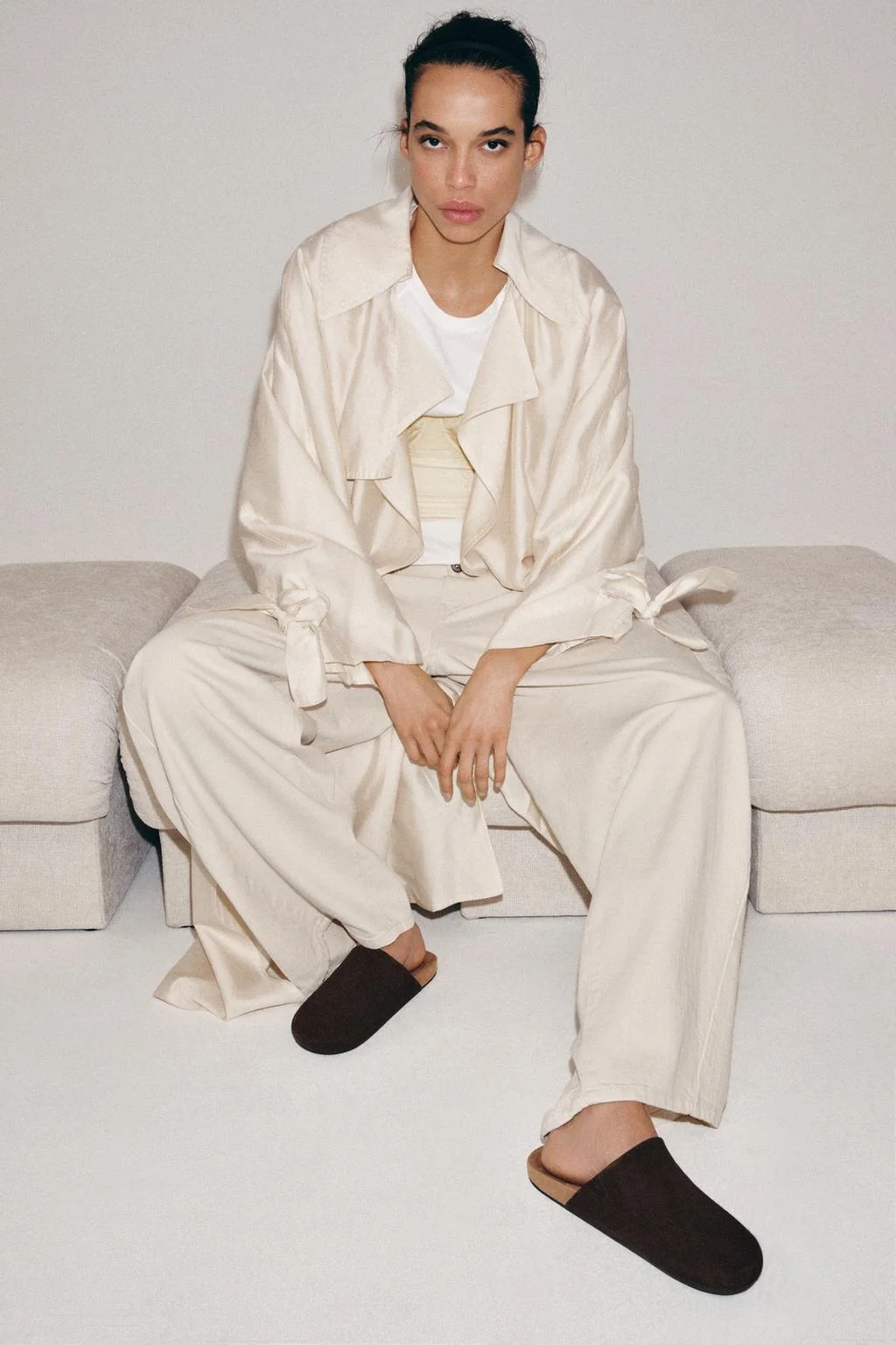 Кожаные мюли на плоской подошве