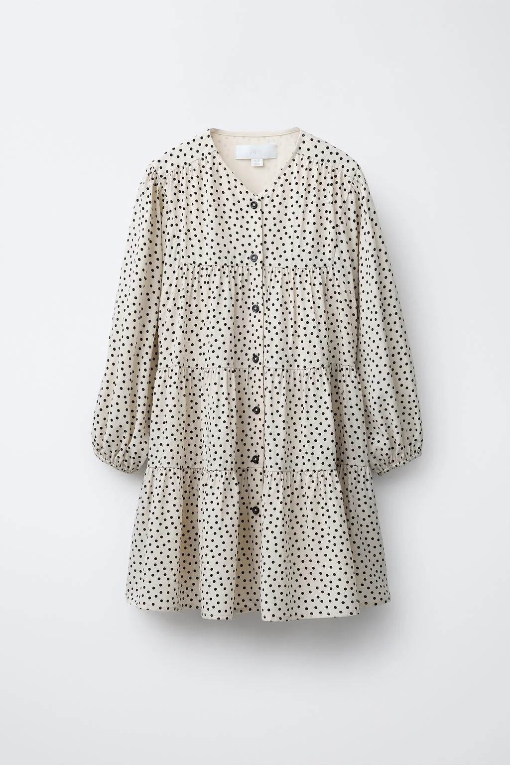 Платье с панелями в горошек