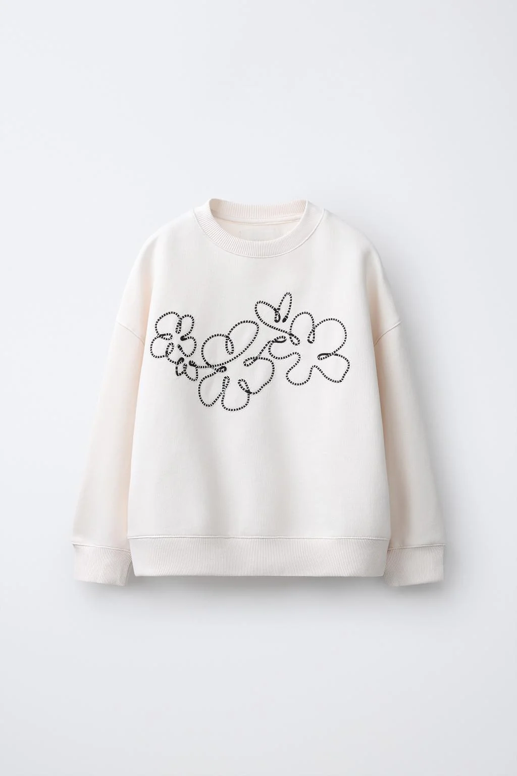 Свитшот в цветочек из ворсованной ткани — Кревнеки