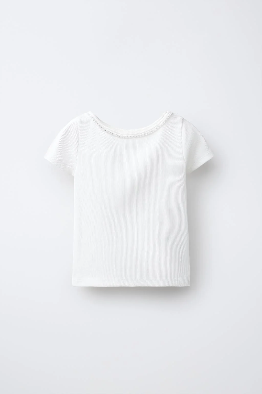 Футболка с драгоценным камнем из рубчатого трикотажа