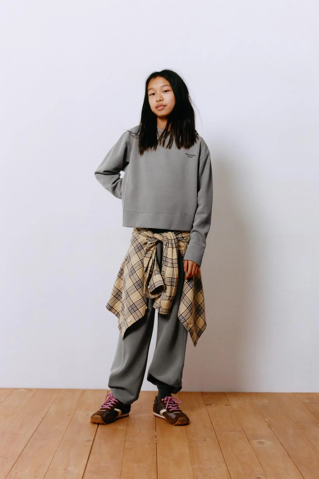 Рубчатый свитшот с логотипом и модалом