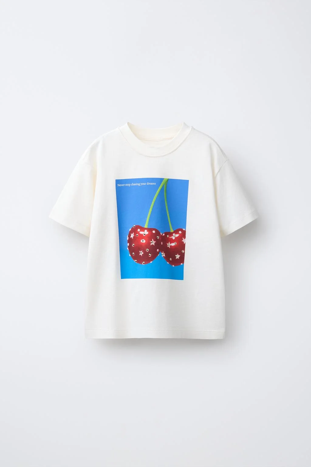 Футболка с фотографическим принтом и стразами