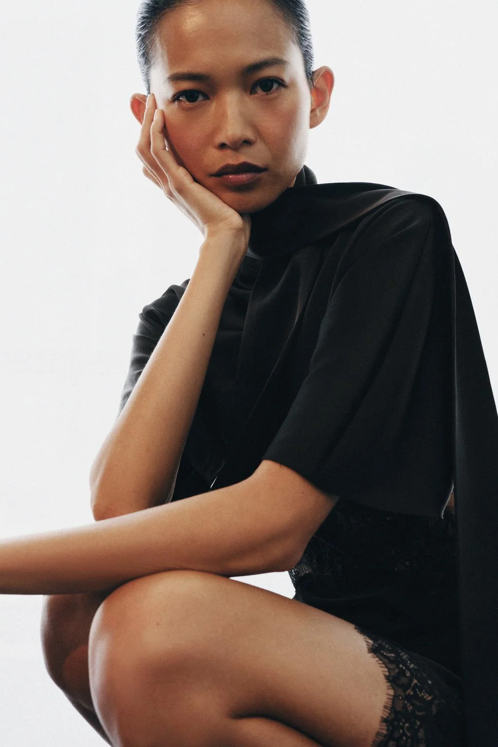 Атласное кружевное платье ZW COLLECTION