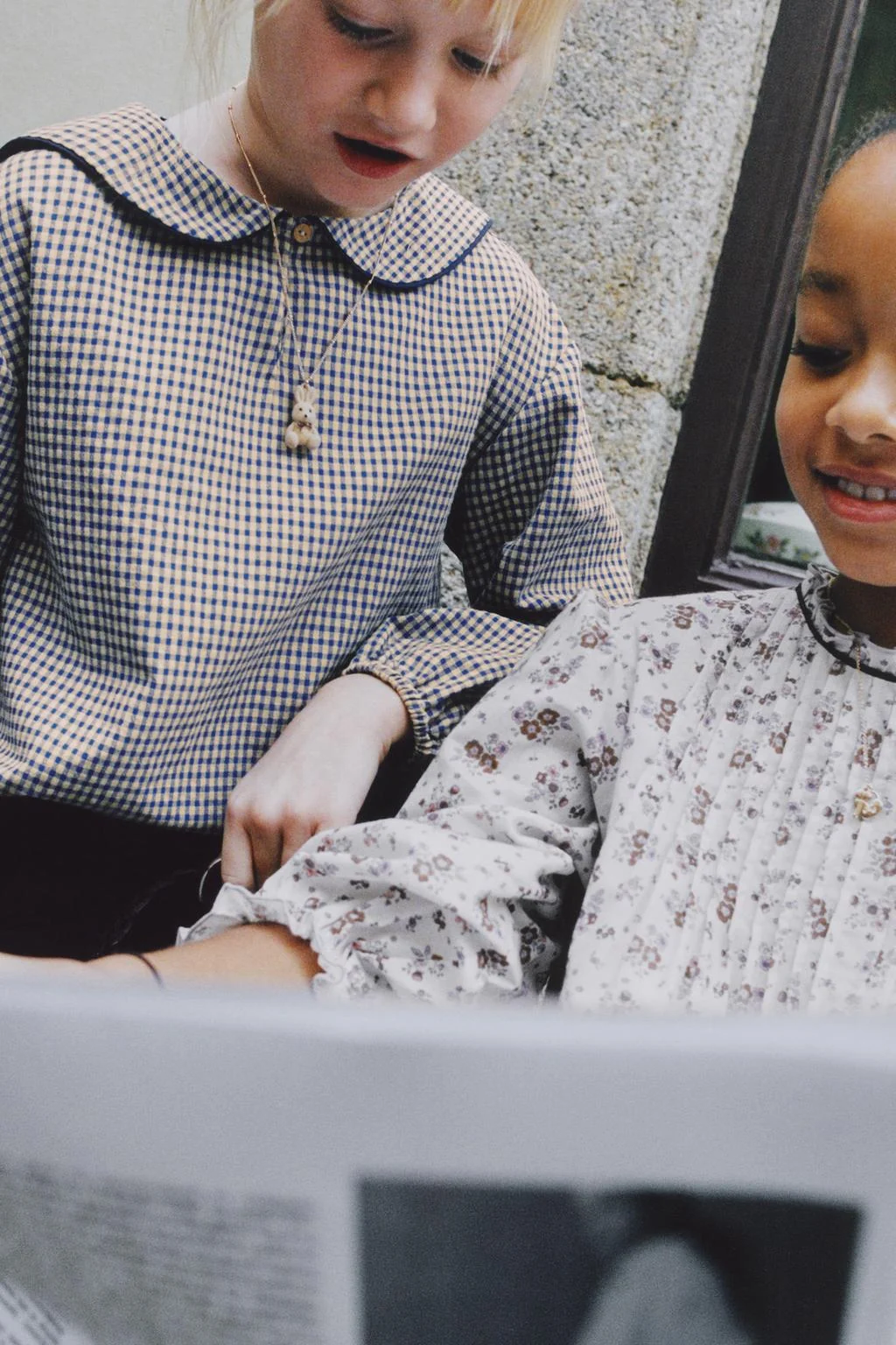 Рубашка в клетку с воротником питер пэн