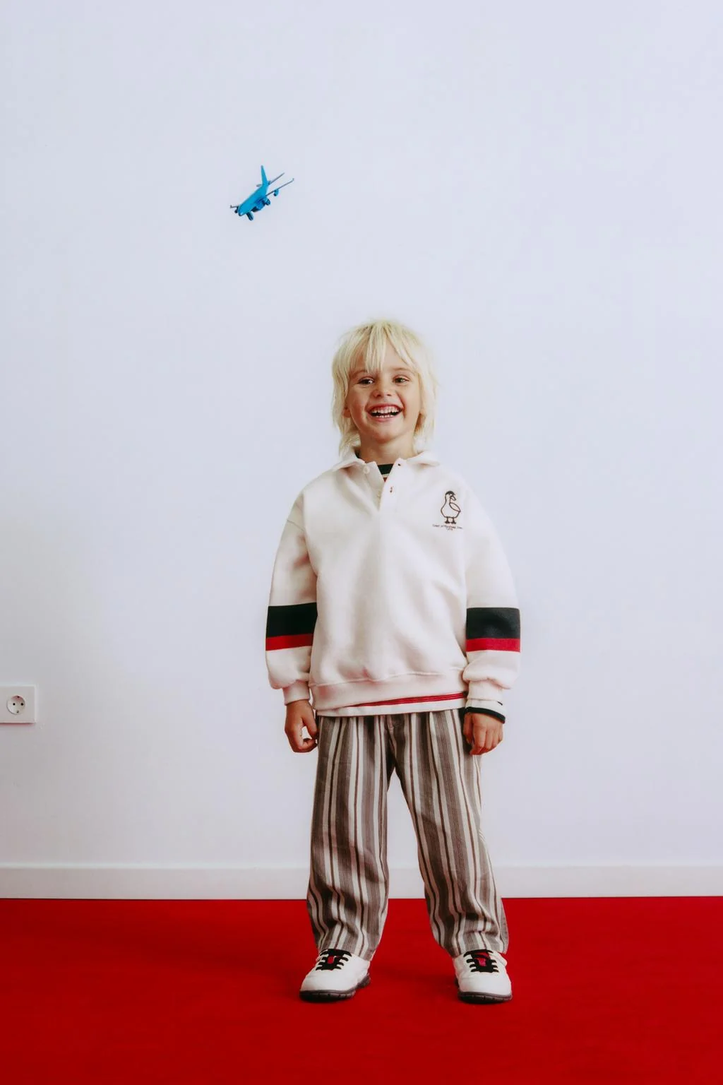 Полосатые мешковатые брюки