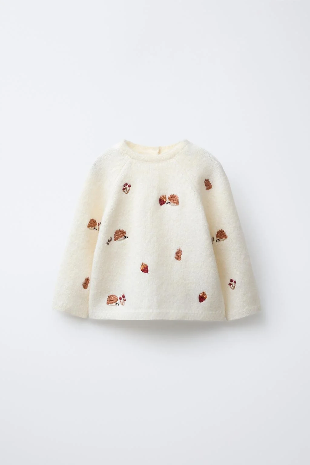 Трикотажный свитер с вышивкой ёжиков — Трикотаж