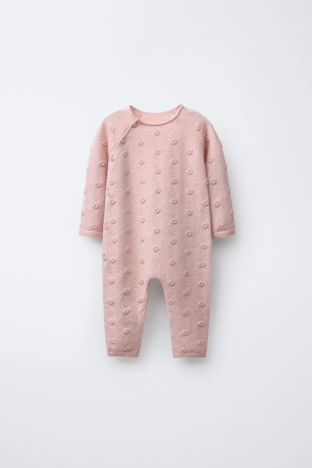 Длинный трикотажный комбинезон с вышивкой цветов