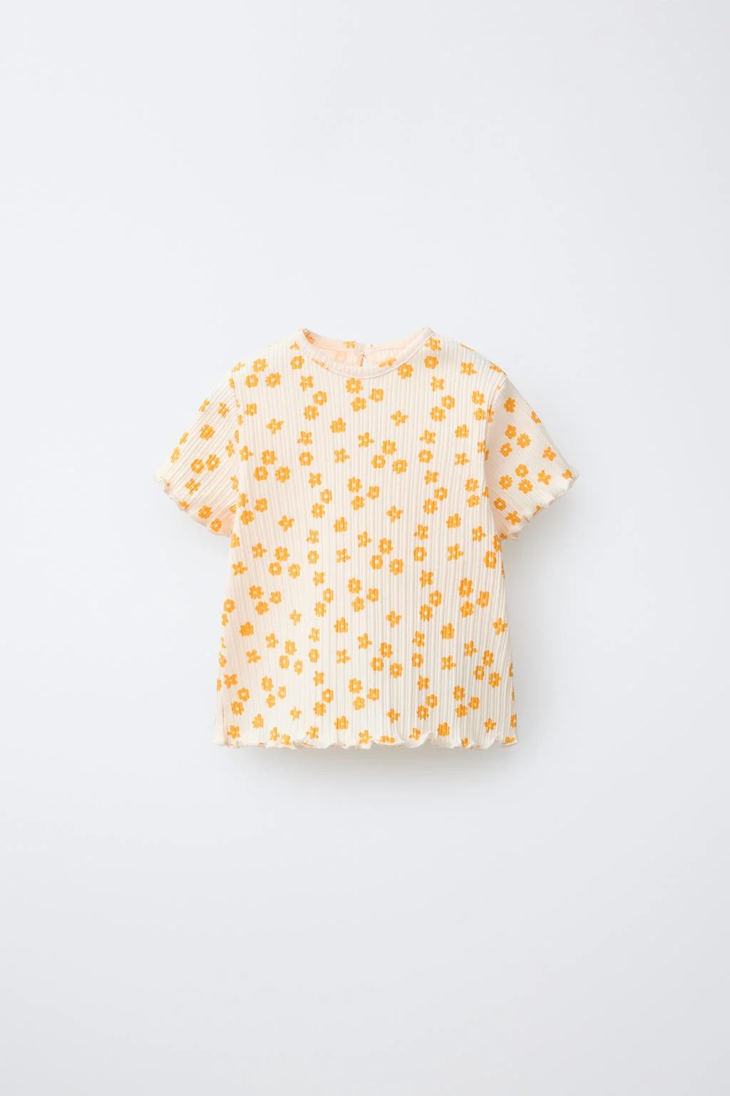 Рубчатая цветочная футболка — КОРОТКИЙ РУКАВ