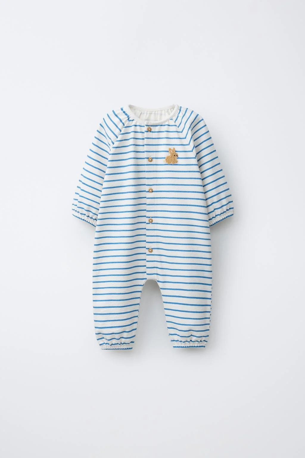 Комбинезон в полоску с вышитым кроликом — Ромпера | Джинсы-комбинации