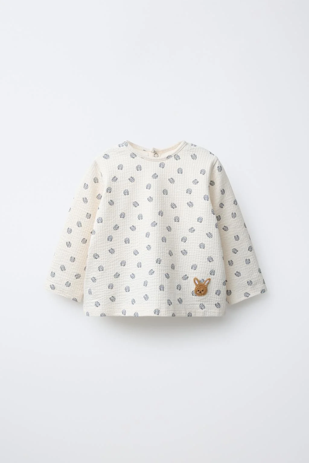 Текстурированная футболка с кроликом — ДЛИННЫЙ РУКАВ