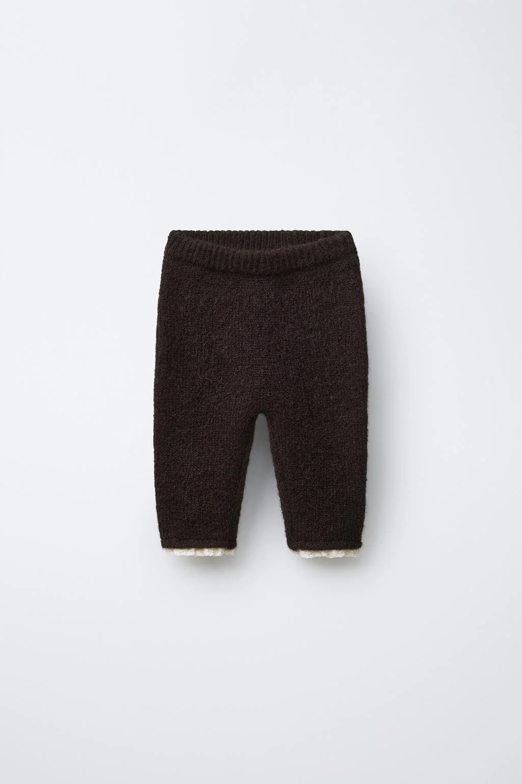 Трикотажные леггинсы с кружевной окантовкой — Низкая одежда