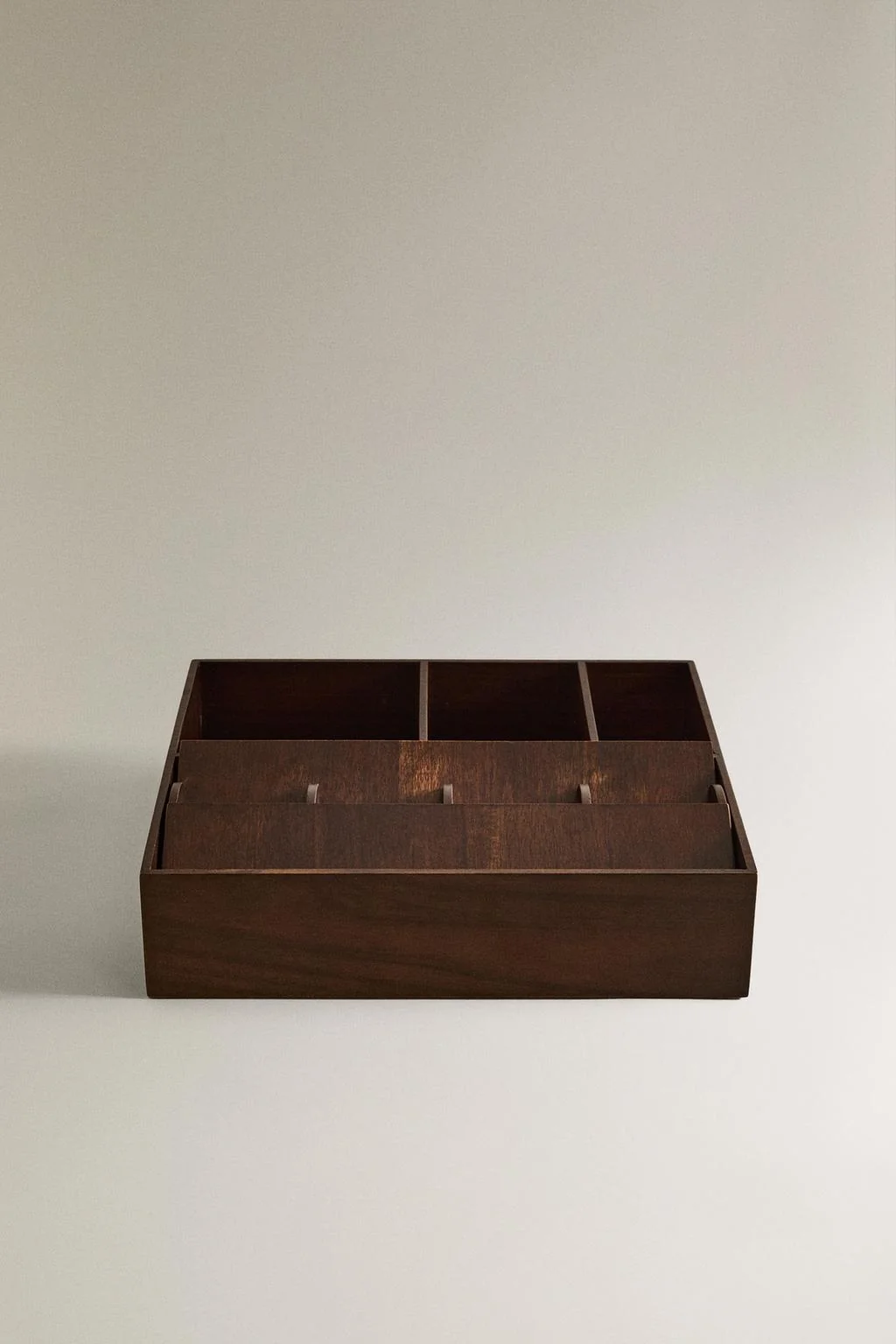 LARGE WOODEN MAKEUP ORGANISER BOX