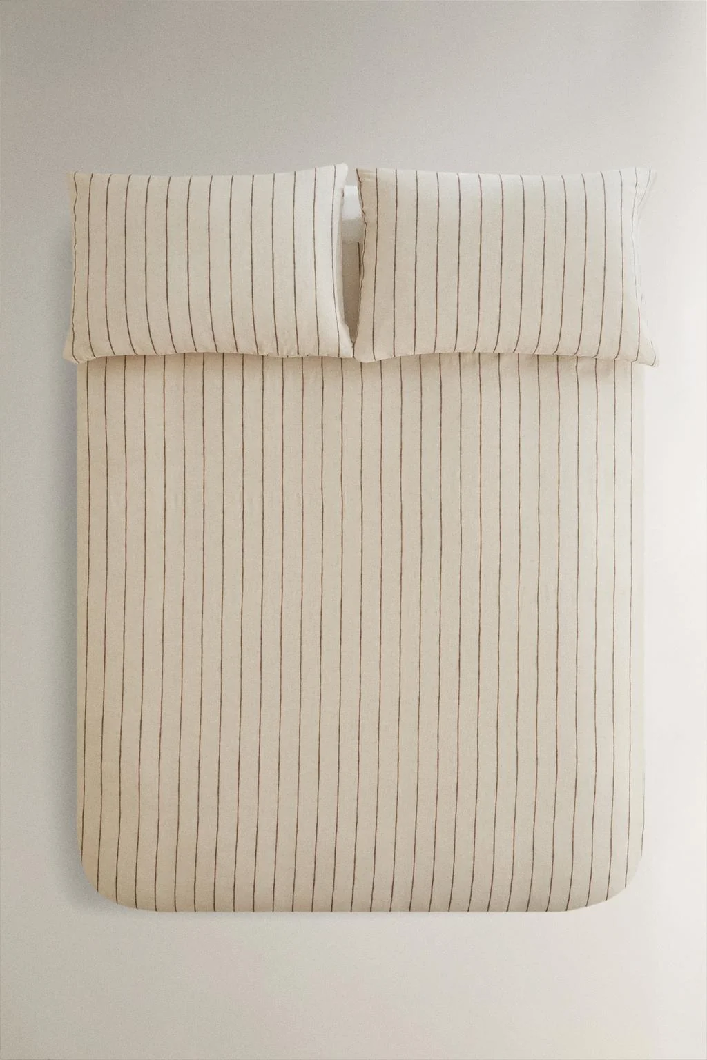 Покрывало из хлопка и льна в полоску