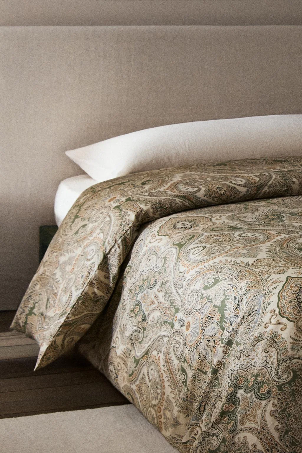 Хлопковое сатиновое покрывало для одеяла с узором пейсли (300 нитей)