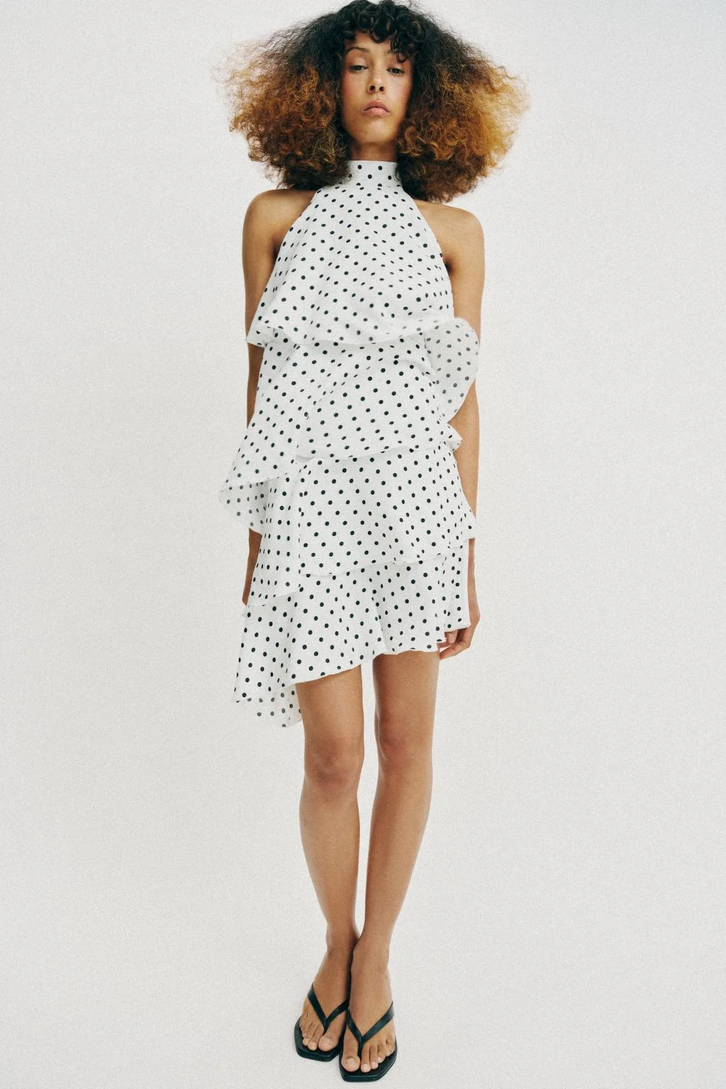Платье с запахом в горошек — DRESSES