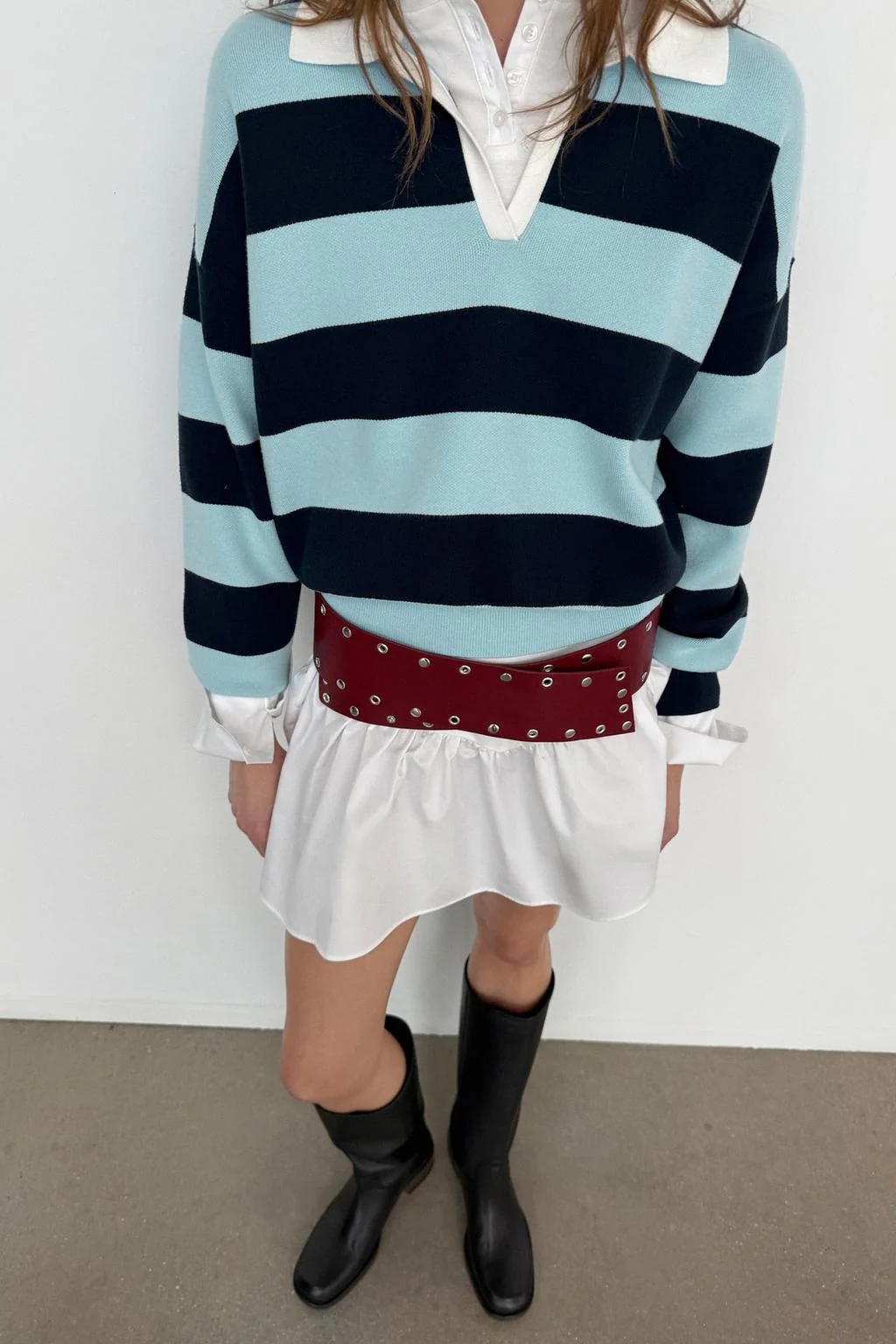 Полосатый трикотажный поло