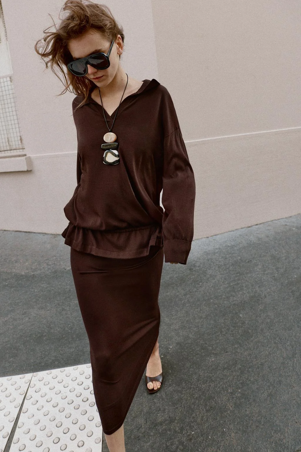 Трикотажная рубашка поло с сборками — Поло