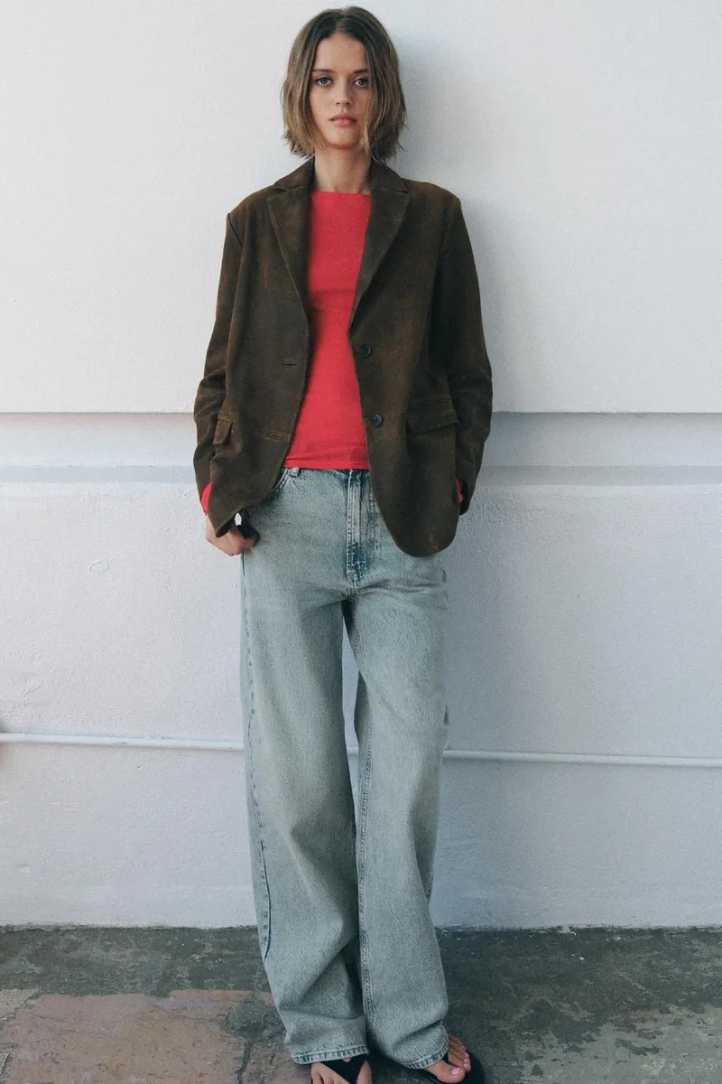 Пиджак из 100% замши ZW коллекции лимитированной серии