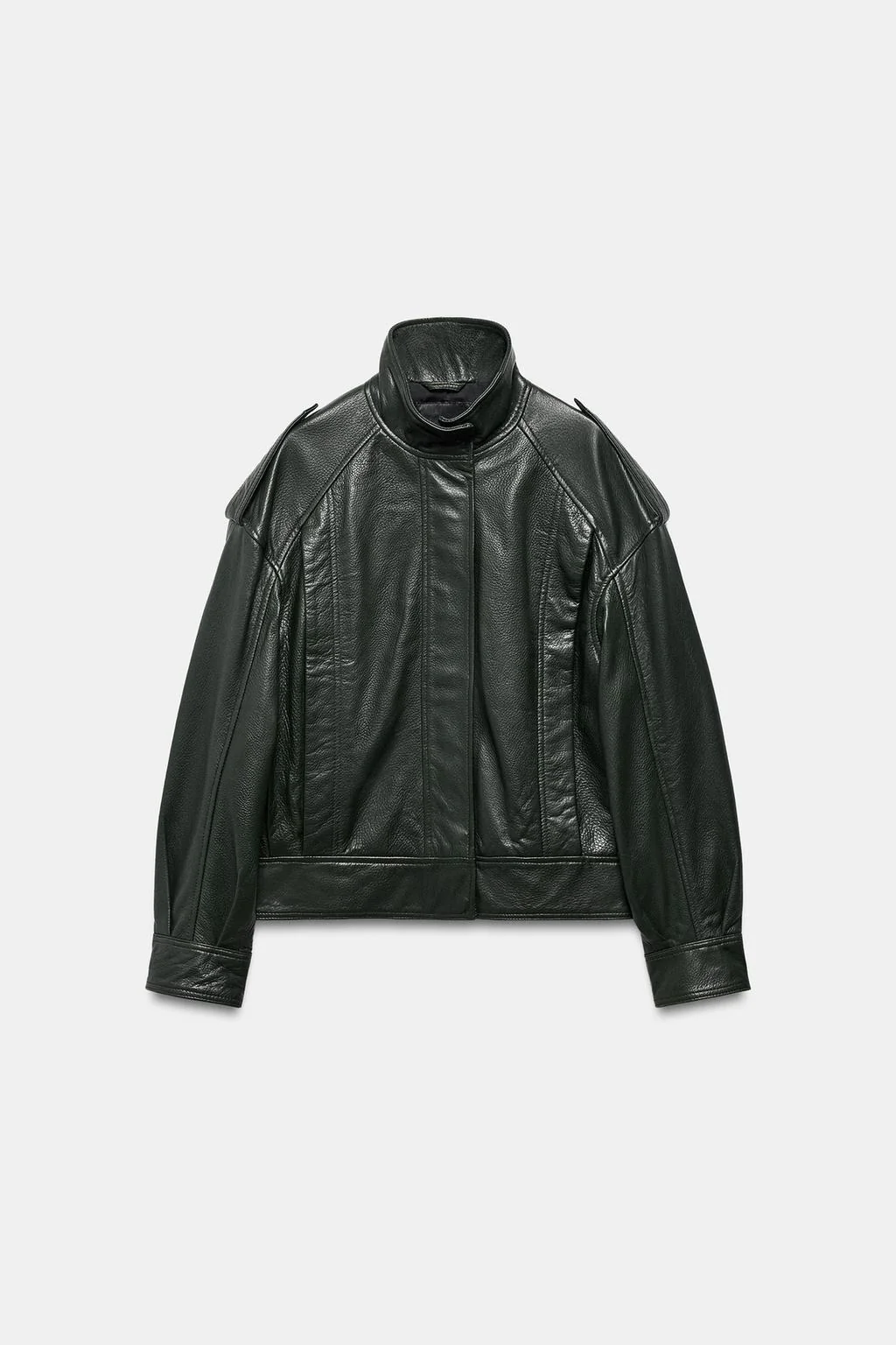 Куртка-бомбер из кожи ограниченной серии ZW COLLECTION