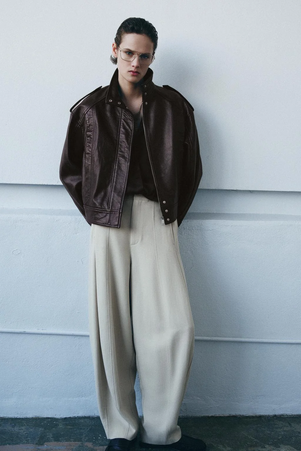 100% кожаная куртка-бомбер ZW COLLECTION LIMITED EDITION