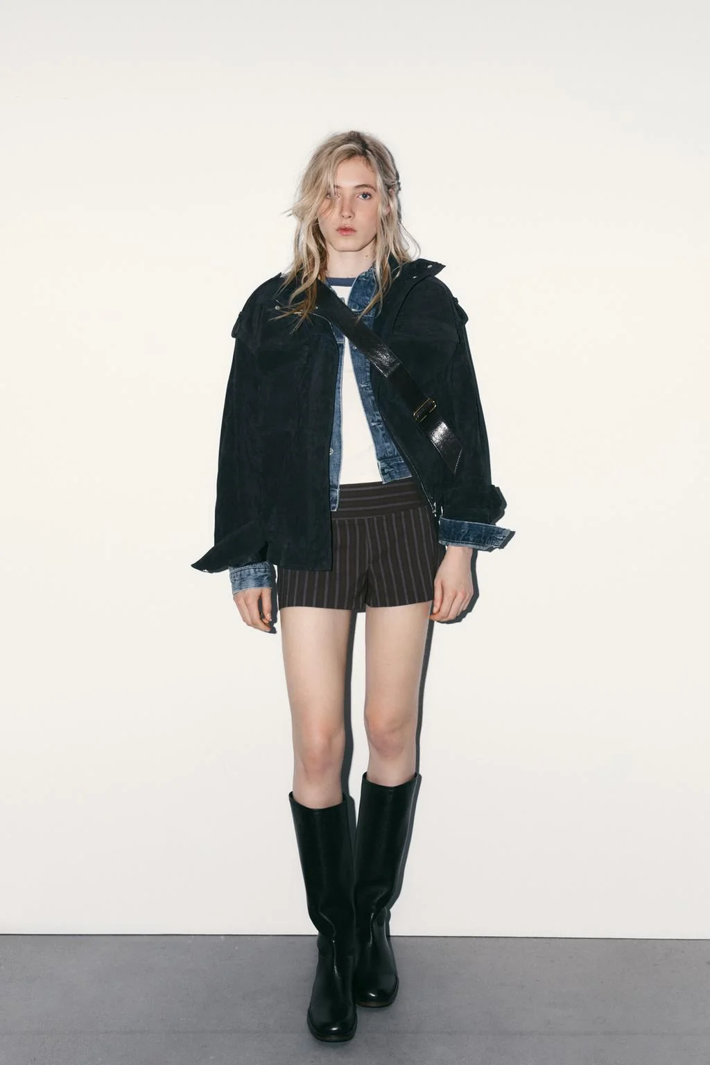 Куртка из 100% замши с карманами