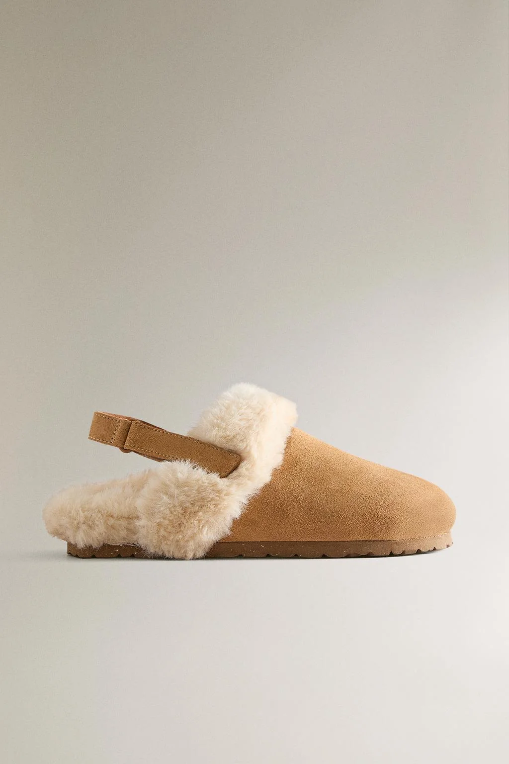 Детские теплые кожаные сабо