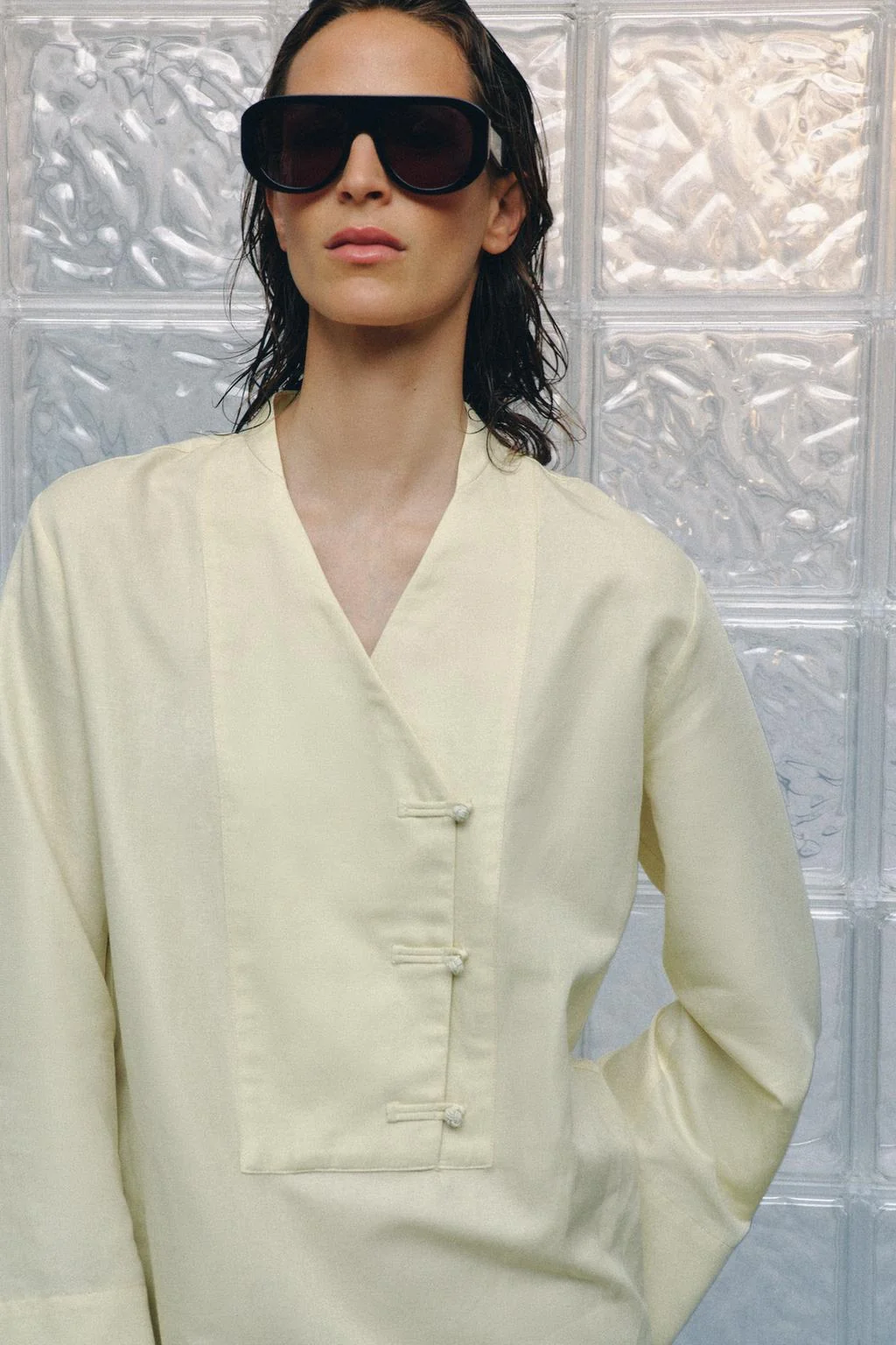 Короткое платье с застежками пожарного из ZW COLLECTION