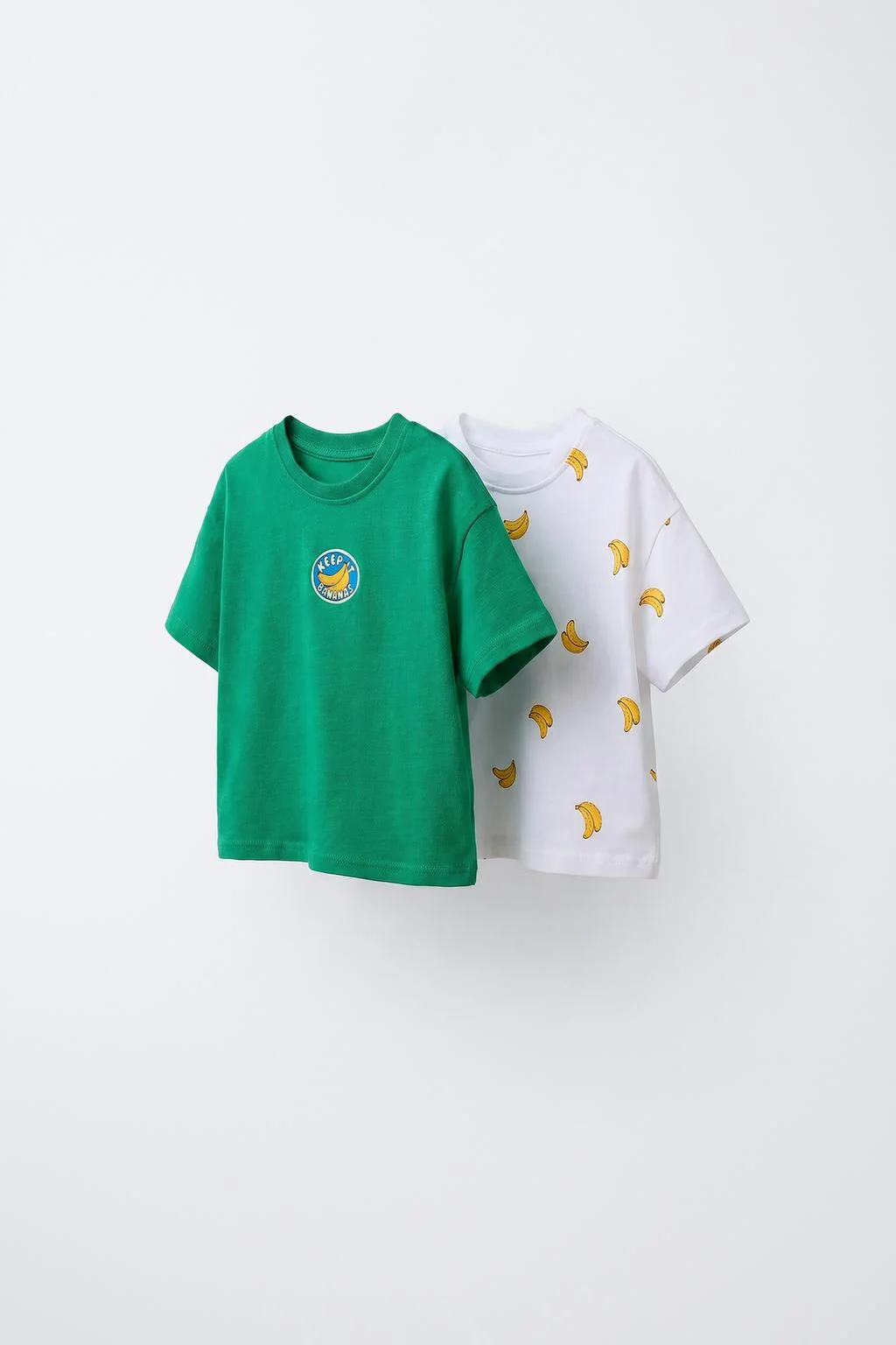 Набор из 2 футболок: однотонной и с принтом