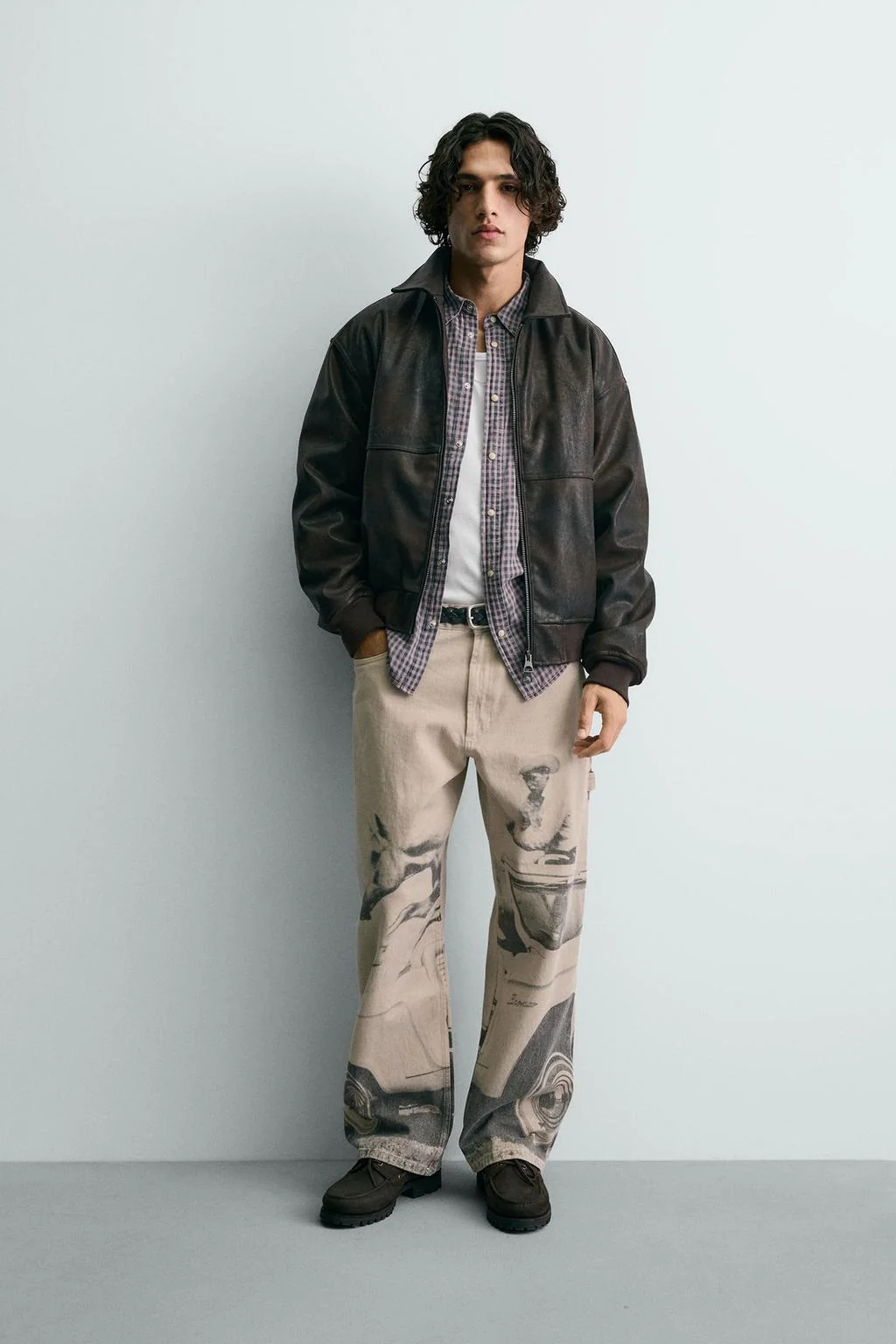 Куртка-бомбер из искусственной кожи с тиснением Ford © — Форд