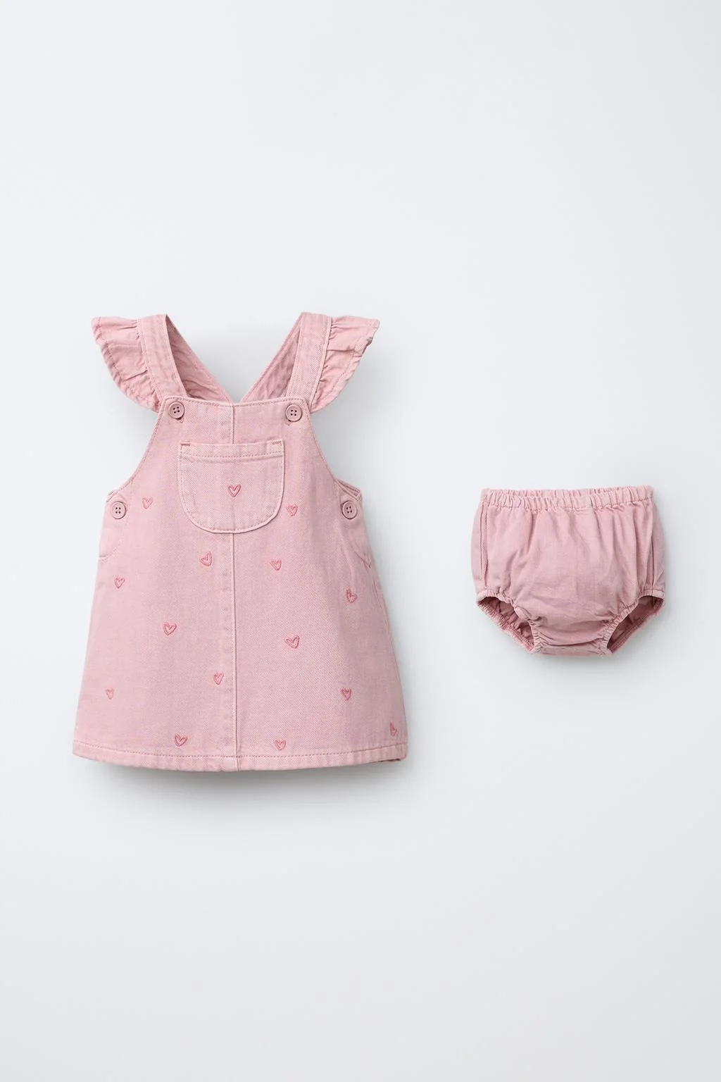 Твиловый сарафан с сердечками