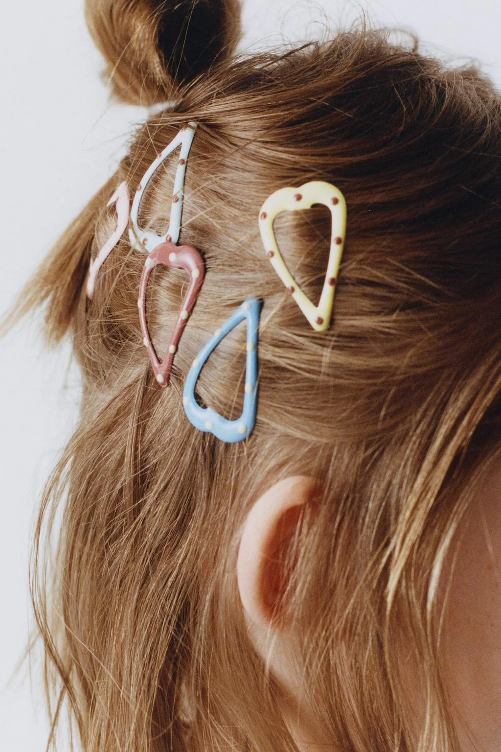 Набор из 5 заколок с точками и сердцем