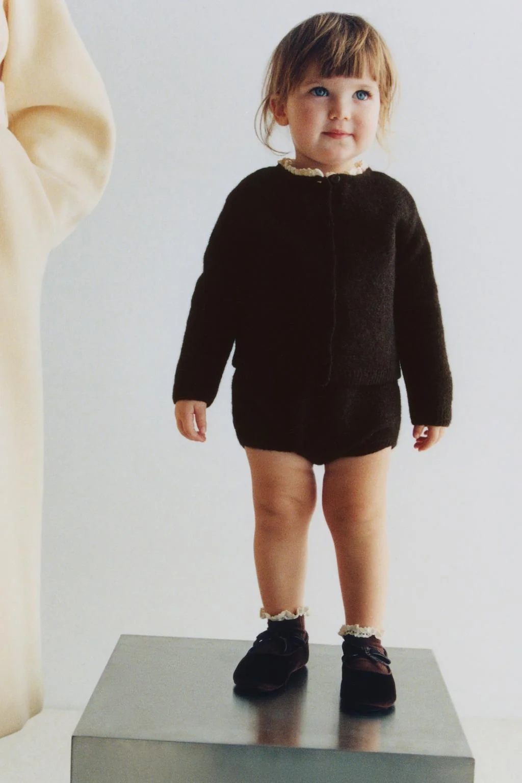 2-в-1 кружевной трикотажный свитер-куртка с шерстью