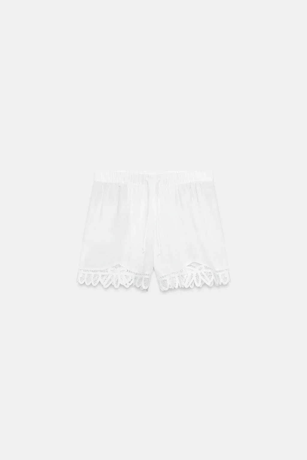 Вышитые шорты из смесового льна ZW Collection