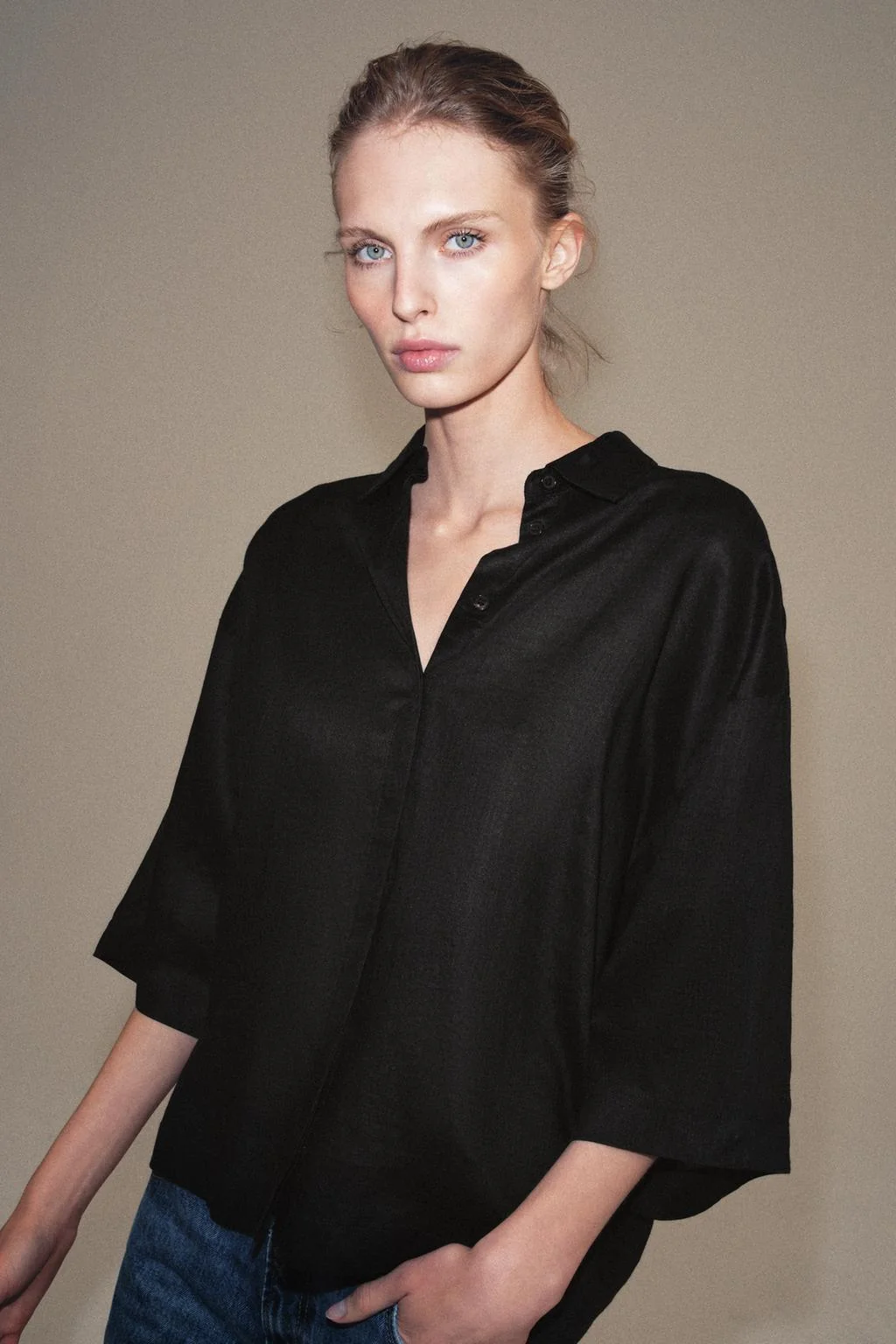 ZW COLLECTION оверсайз рубашка с плиссировкой