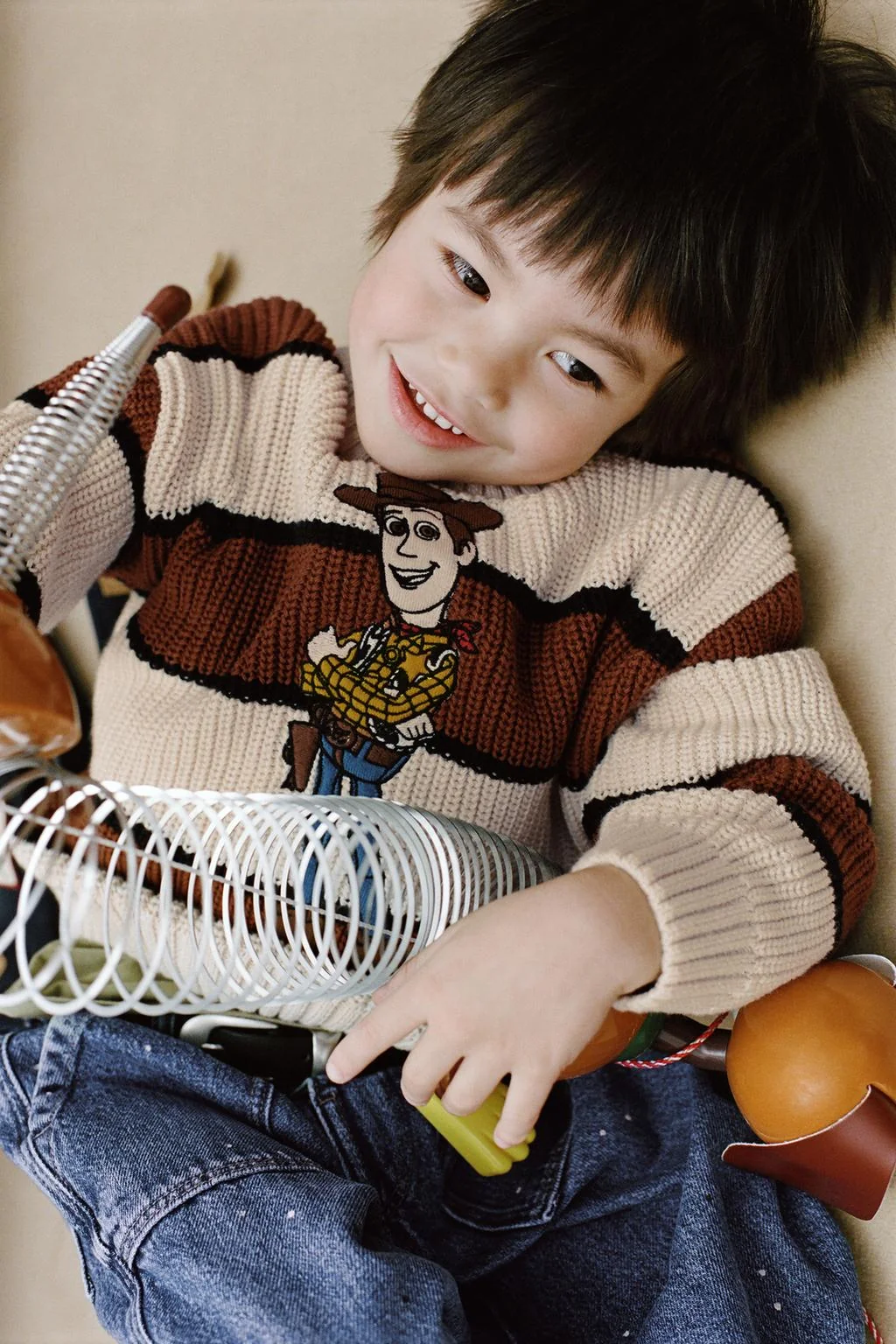 Полосатый трикотажный свитер с принтом Woody Toy Story © Дисней Пиксар