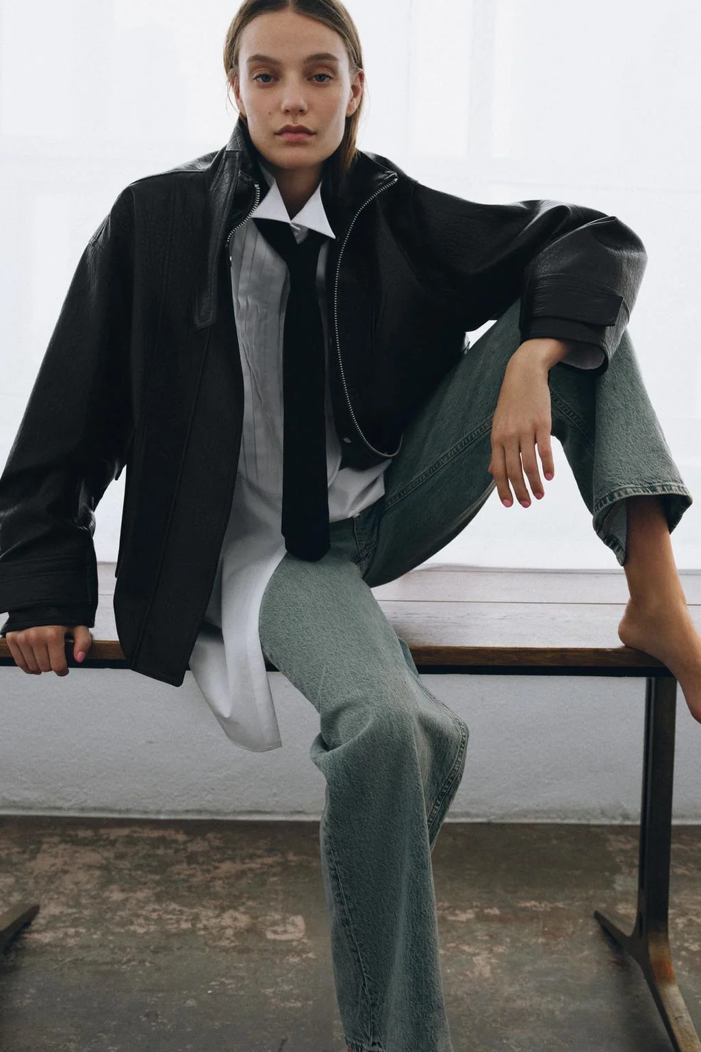 Куртка из искусственной кожи коллекции ZW — ЭФФЕКТ КОЖИ