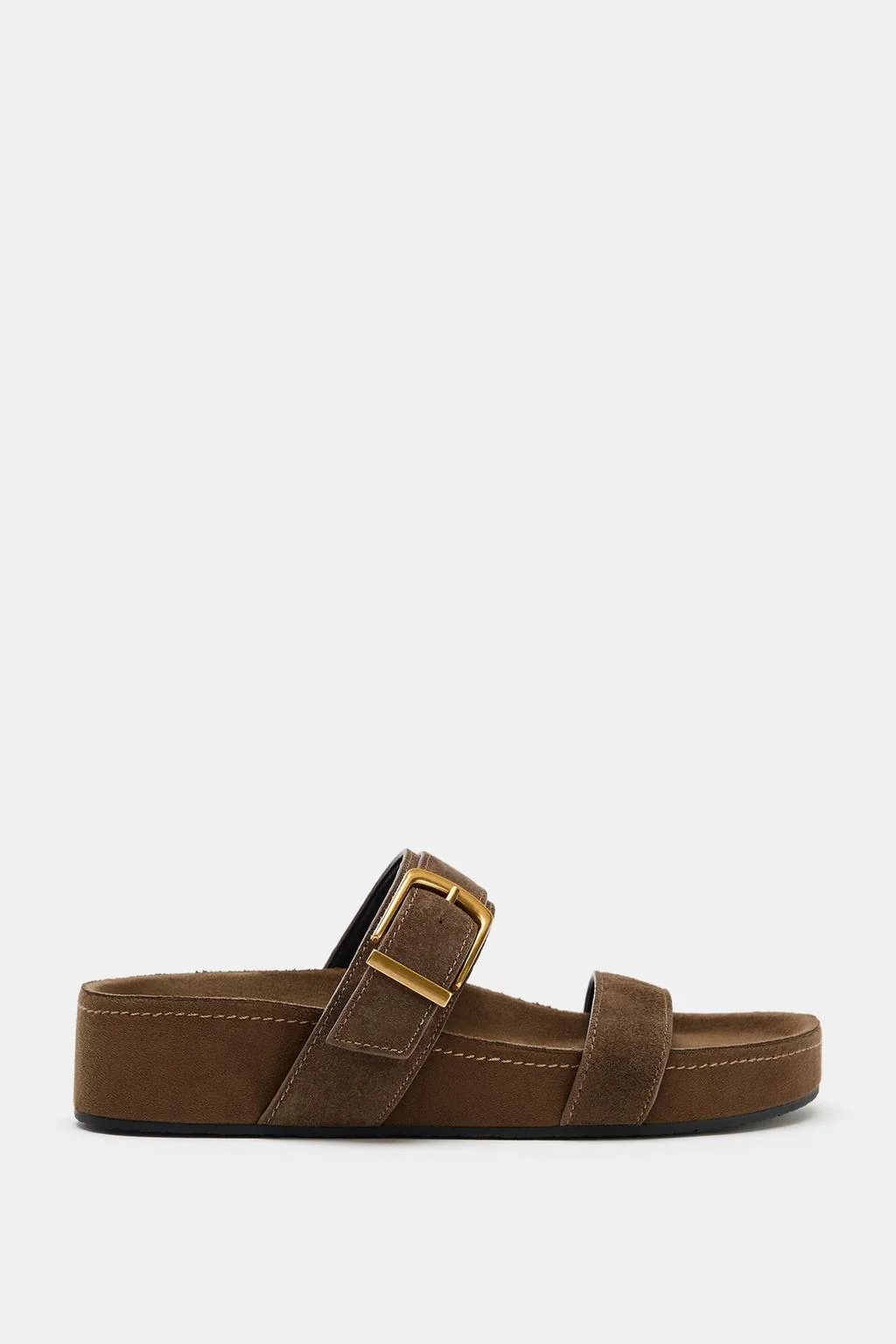 SPLIT SUEDE PLATFORM SANDALS