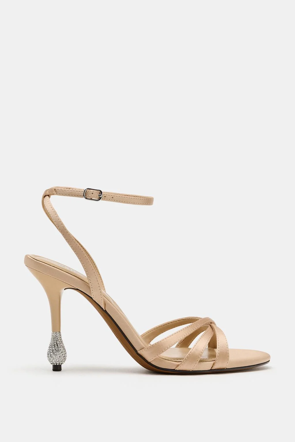 HEELED SANDALS WITH RHINESTONE APPLIQUÉ