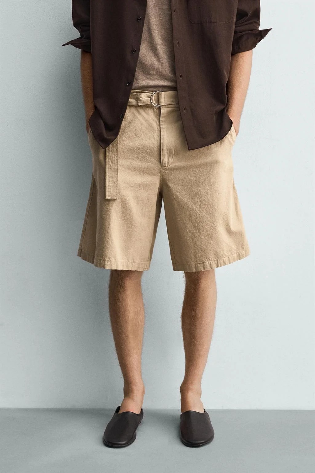 RELAXED FIT BERMUDA SHORTS WITH BELT