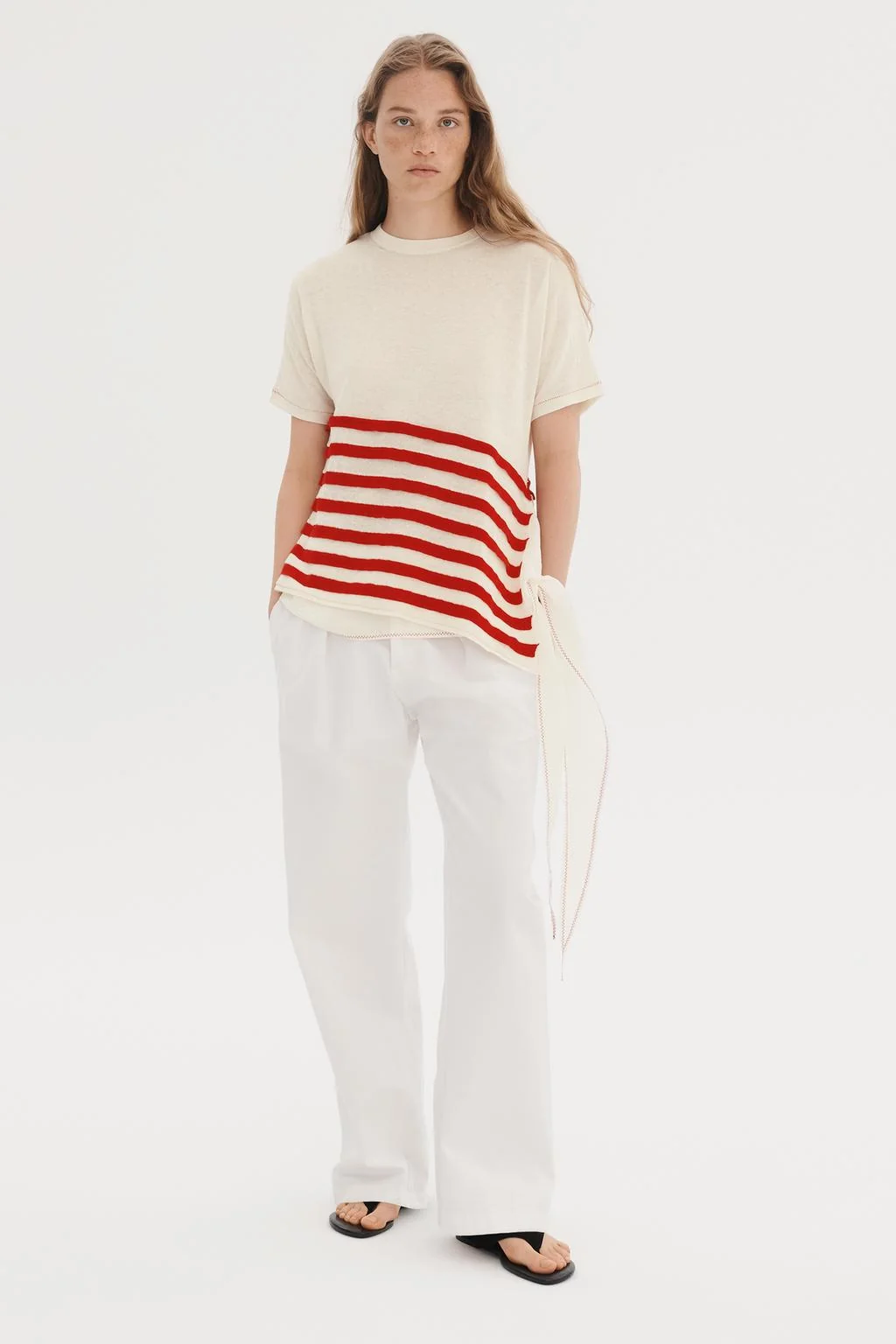Асимметричный трикотажный топ в полоску - THE ITEM ZARA WOMAN