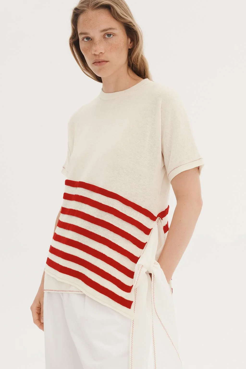 Асимметричный трикотажный топ в полоску - THE ITEM ZARA WOMAN