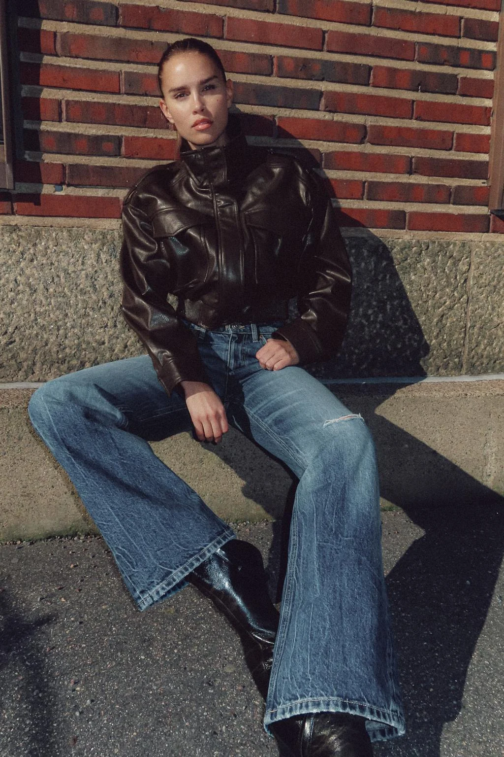 Куртка из кожи эффект