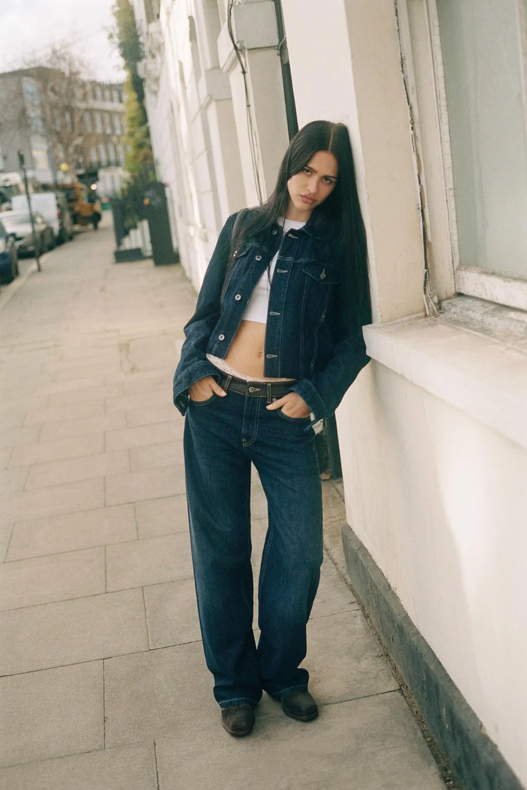 Джинсовая куртка из искусственной кожи